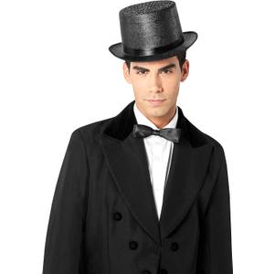 Rubies Black Glitter Mesh Costume Accessory Top Hat for Adults, Men's No Size
