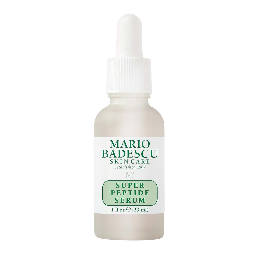 Mario Badescu Super Peptide Serum for Face, Reduces the Look of Fine Lines & Wrinkles, Skincare with Sodium Hyaluronate & Peptides, Hydrating, Anti Aging Facial Serum for All Skin Types, 1 Fl Oz