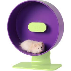 Quiet Hamster Wheel 10.2 Inch Dual-Bearings Silent Small Animals Running Exercise Wheel Height Adjustable for Syrian Hamsters, Gerbils, Rats, or Other Small Pets, Grape Purple