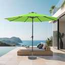 HOMSHADE 9ft Outdoor Patio Umbrella - Market Table Pool Deck Umbrella UPF50+ UV Protection with Push Button Tilt, Crank and 8 Sturdy Ribs (Apple Green, No base)