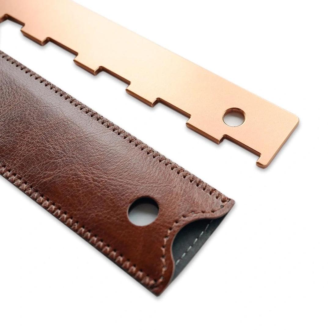 Guitar Neck Straight Edge with Case - Notched Straight Edge Guitar Ruler, Luthier Tool Designed for 25.5 and 24.75 Scales