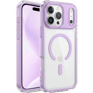Magnetic for iPhone 17 Pro Max Case, Compatible with MagSafe, Military-Grade Drop Protection, Full Camera Protection, Shockproof Protective, Clear, Girly, Purple