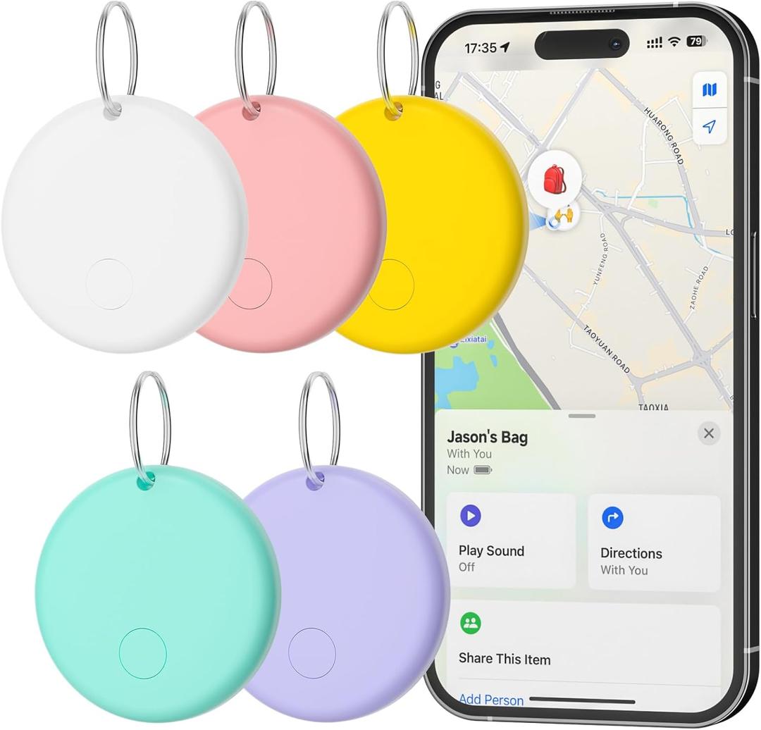 Eelexa 2025 Air Smart Tags for Apple Find My, 5 Pack Waterproof Bluetooth Trackers for Keys, Luggage, Wallet, iOS Key Finder with Replaceable Battery, Macaron Colors Birthday Gifts