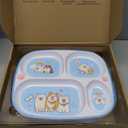 5-Piece Kids Melamine Dinnerware Set  Plate, Bowl, Cup, Fork & Spoon  BPA-Free, Durable & Lightweight Cartoon Set for Toddlers (Puppy Band)