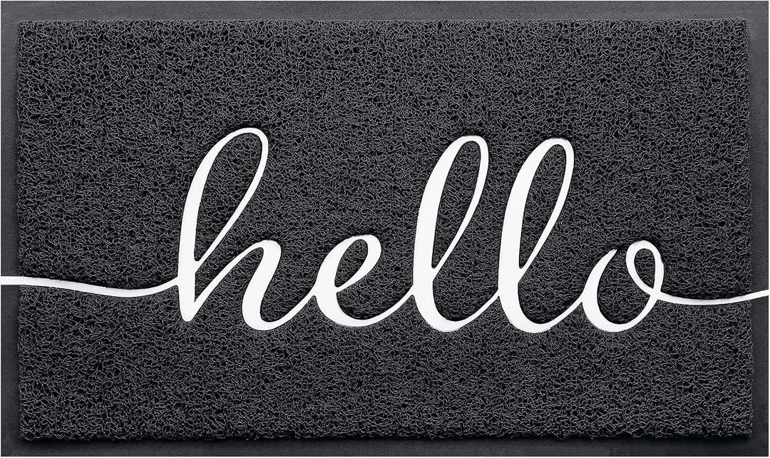 Door Mat (36"x24",Black) Welcome Mat Low Profile Front Doormat Indoor Outdoor Door Non Slip Rugs for Entryway, Patio, High Traffic Areas