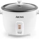 AROMA Rice Cooker, 8-Cup (Uncooked) / 16-Cup (Cooked), Pot-Style Rice Cooker and Soup Warmer with One-Touch Control, 4 Qt, White, ARC-368NG