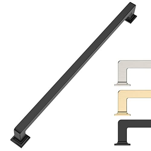 9BUILD 10 Pack 10 Inch Matte Black Cabinet Pulls - Kitchen & Dresser Handles