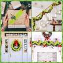 12 PCS Lime Green Christmas Tree Picks 17'' Christmas Tree Fillers with Red Glitter Ball Green Furry Stems Trees Topper Ornaments for Holiday Home Vase Fillers Xmas Trees Wreath Craft Decoration