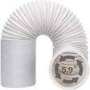 Kxuhivc Portable Air Conditioner Exhaust Hose, 5.9 Inch Diameter and Length up to 78.7 Inch, Anti-Clockwise Thread Universal for Many Portable Air Conditioners