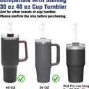 Replacement Straw Compatible with Stanley 40 oz 30 oz Tumbler, Accessories of 6 Straw Replacement with Cleaning Brush, 4 Color Leak Sproof Plug, 2 Silicone Cover Cap for Stanley