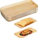 50 Pcs Wood Grain Paper Plates, 10 Inch Rectangular Wood Paper Plates, Rustic Disposable Plates for Woodland Baby Shower, Camp Fire, Camping, Lumberjack Birthday Party Supplies (L)