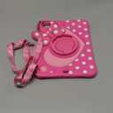 Boaretiu Kids Case for iPad Air 11 inch (M2 M3) 6th/5th/4th Generation/Pro 11" 4th/3rd/2nd/1st - Cute Girly Cartoon Soft 3D Bow Heart Silicone Tablet Case with Strap & Rotating Stand for Girls Teens