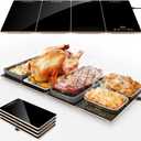 FEPPO Electric Warming Tray Kitchen Appliance, 4-in-1 Buffet Warmer | 33"x15" Glass Surface Warming Mat for Food, 10 Temp Settings and Timer, Modular Buffet Hot Plates for Catering and Gatherings