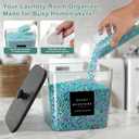 POLRAI 4 Pack Laundry Pod Containers and Dryer Sheet Holder with Bamboo Lids and Labels Laundry Room Organization Containers for Scent Booster Powder Detergent Pods Storage