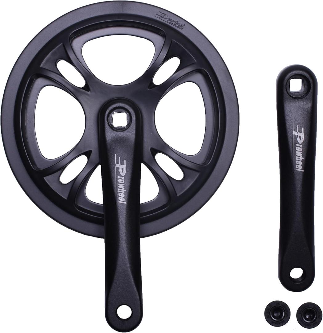PROWHEEL 44T 48T Bike Crankset,152MM/160MM/165MM/170MM/175MM Bike Crankset,Double ChainWheel and Replacement Chain Guard,Compatible with City Bike,MTB,EBIKE,Cargo,Road Bike,Folding Bike