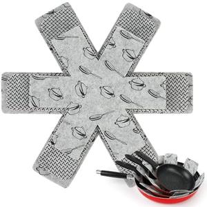 BYKITCHEN Pot and Pan Protectors for Stacking, Set of 9 & 3 Sizes, Felt Pan Separators Dividers Pads for Space Saving, Pot Protectors for Stacking and Protecting Your Cookware