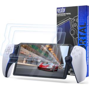 Orzly Glass Screen Protector for Playstation Portal Remote Player Handheld Accessories (Pack of 4) - Tempered Glass Life time Edition