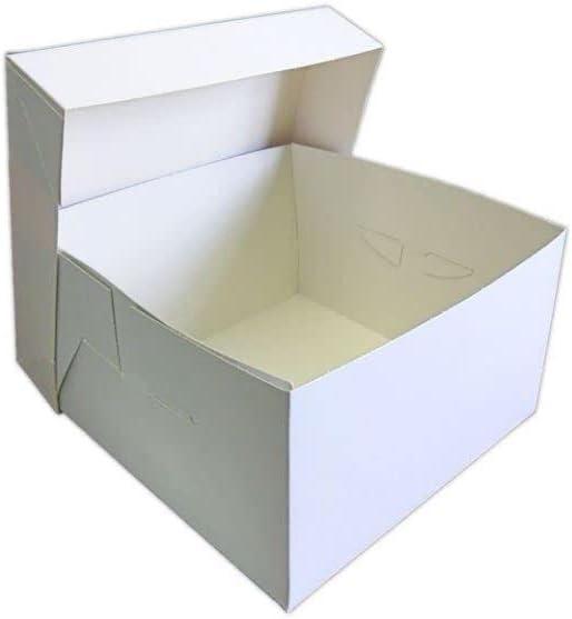 [6 pack] White Bakery Pastry Boxes,  9"×9"