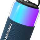 Passau Portable Bluetooth Speaker with Lights Show, 15W Loud Clear Sound, White Elephant Gifts for Adults, BT 5.4, LED Lights up Speakers Stocking Stuffers Gifts for Kids, Teen, Girls, Boys (Blue)