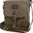 Canvas Messenger Bag Small Crossbody Bag Casual Travel Working Tools Bag Shoulder Bag Hold Phone Handset Anti Theft (Green)