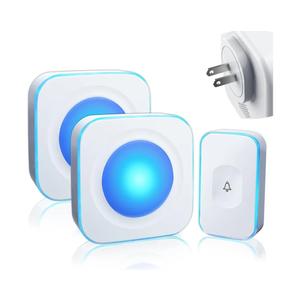 Wireless Doorbell 1200 feet Waterproof Door Bell with Flash LED Light 36 Melodies 4 Volume Levels (2 Receivers& 1 Touch Button, White JSIEEM)