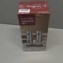 Ringco Electric Salt and Pepper Grinder Set with Charging Base, Rechargeable Salt and Pepper Mill with Adjustable Coarseness, LED Light, 110ml Large Capacity for Kitchen, Outdoors, Gifts for Women (Stainless Steel)