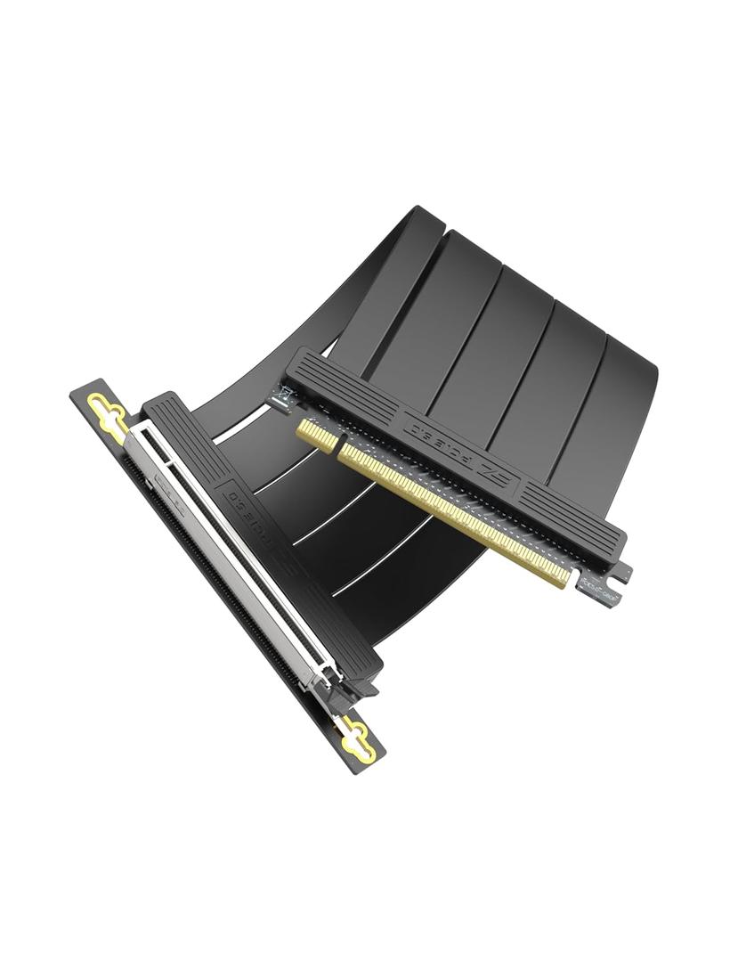 EZDIY-FAB PCIE 5.0 Riser Cable, Ultra-Flexible 128GB/s Bandwidth GPU Extension, Vertical GPU Mount for RTX 5090 4090 & RX 9000, Backwards Compatible PCIE 4.0/3.0,Right Angle-20cm,Black