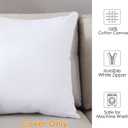 2 x TAOSON 100% Cotton Canvas Home Decorative Square Throw Pillow Cover Cushion Covers Pillowcase, Home Decor Decorations for Sofa Couch Bed Chair Only Cover No Insert 20 x 20 Inch / 50 x 50 cm White