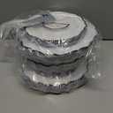 Contemporary Collection Combo White Plates with Black Rim - 7.5" - 10.5" (Pack of 32) - Sleek Modern Design - Perfect for Entertaining & Everyday Use