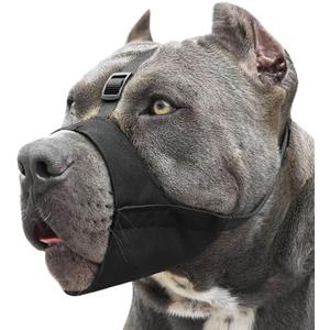 Mayerzon Pitbull Muzzle, Soft Dog Muzzle with Anti-Slip Strap for American Bully Bulldog Boxers Rottweilers, Fabric Mouth Guard for Medium Large Short Snout Dog Anti Biting Chewing, Allow to Drink Large