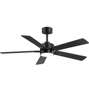 Ceiling Fans with Lights,Indoor and Outdoor Black Ceiling Fan with Remote Control, 52-inch Modern Ceiling Fans with Reversible DC Motor for Patio Bedroom Living Room (Black)