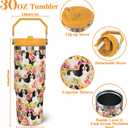 30 oz King Charles Cavalier Spaniel Tumbler with Lid, Insulated Coffee Travel Mugs Cup Water Bottle Dog Gifts for Women Girls