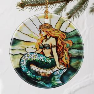 2 x Enchanting Mermaid Christmas Ornaments: Christmas Tree Ornaments & Holiday Decor  Perfect Holiday Presents & Gift Ideas for Friends, Coworker, Family, Mermaid Lover, and Ocean Lover