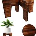 Plant Stand Indoor, Short Plants Holder for 5-15 Inch Pot, Brown Wooden Flower Pot Stand for Indoor Plants, Small Single Floor Plant Stand, Wood