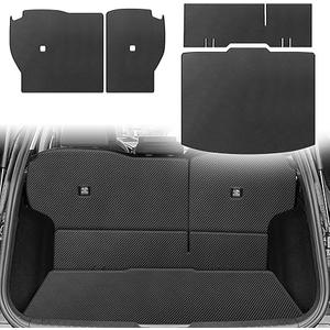 Cargo Liner & Backrest Mat Fit for 2016-2025 Honda Pilot - All Weather Protection PU Leather Trunk Mat Back Seat Cover Protector - Leather Cargo Mats and Backrest Mat Pilot Accessories