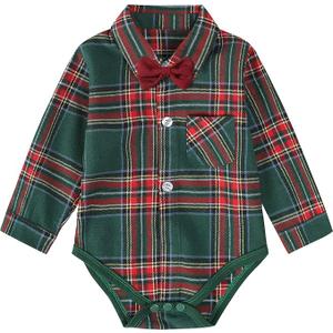 Infant Baby Boys Dress Shirt Bodysuit Gentleman Formal Wedding Long Sleeve Rompers, 60