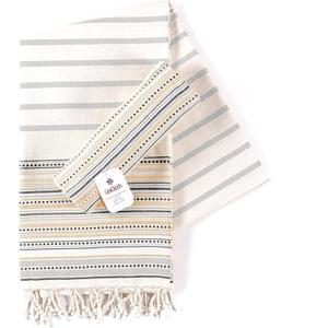 Peshtemal Turkish Beach Towels Set of 2 - Oversized Cotton Beach Towels 40x72 - Sand Free Quick Dry Blanket for Adults - Extra Large Towels for Beach Bath Pool Yoga Travel - Grey