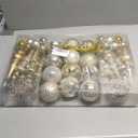 92ct Christmas Tree Decoration Set Christmas Ball Ornaments with Srtings Shatterproof Christmas Baubles for Christmas Holiday Wreath Garland Party Decoration, Gold-Silver