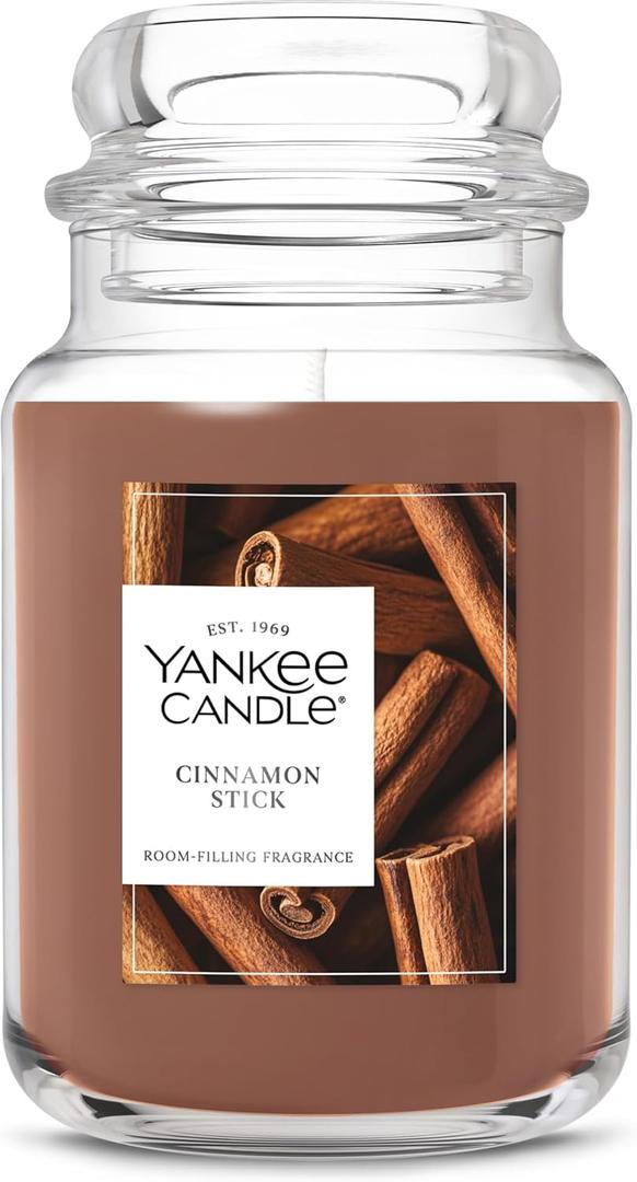 Yankee Candle Cinnamon Stick, Holiday Scented Candle, 22oz Large Jar with up to 150 Hour Burn Time, Giftable