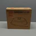 Leraze Tall Glass Microwave Splatter Cover for Food - Cookware & Bakeware Serving Dish Cover, Plate Guard Lid with Easy Grip Silicone Handle Knob - 100% Food Grade BPA Free & Dishwasher Safe - 10in