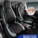 Skechers Memory Foam Car Seat Covers, Leather High Back Seat Covers Quilting Design,Waterproof Sports Car Seat Covers Full Sets,Airbag Compatible, Universal Fit for Most Cars, SUVs,Trucks,Gray