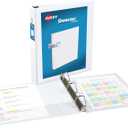 Avery Showcase Standard View 3 Ring Binder, 1.5" Slant Rings, 375-Sheet Capacity, 2.1 Inch Wide Spine, 1 White Binder, Ideal for Lightweight Organization and Occasional Referencing (19651)