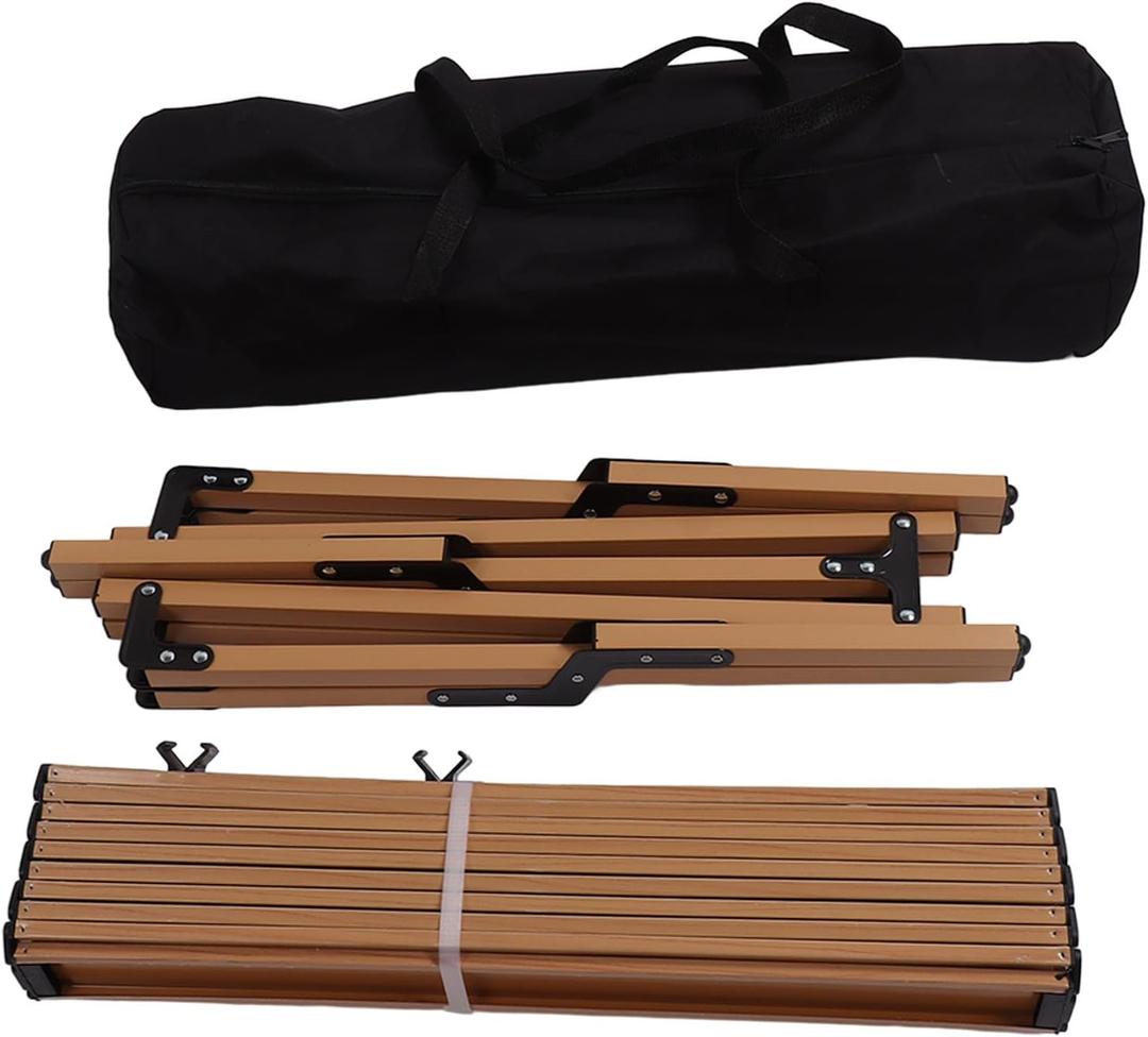 TOPINCN Camping Table, Portable Camping Side Table Outdoor Folding Table with Bag and Roll Belt, Three Legged Design for Camping, Picnics, Hiking, 22.4x9x6.3''