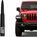 American Flag Car Truck Antenna Anti-Theft Design for Jeep Wrangler Gladiator JL JK JT Rubicon Sahara Unlimited Sport 4xe Willys Mojave 2007-2025 (Matte Black) (7IN)