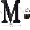 13.7" Metal Letters for Wall Decor, Corrugated Black Large 3D Letters, Decorative Farmhouse Hanging Alphabet Signs for Home Bedroom Office Wedding Party (M)