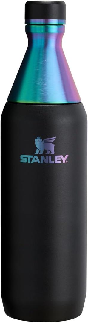 STANLEY All Day Slim Bottle 20-34 OZ | Twist off Lid with Leakproof Seal | Slim Design for Travel & Gym | Insulated Stainless Steel | BPA-Free (Black Chroma)