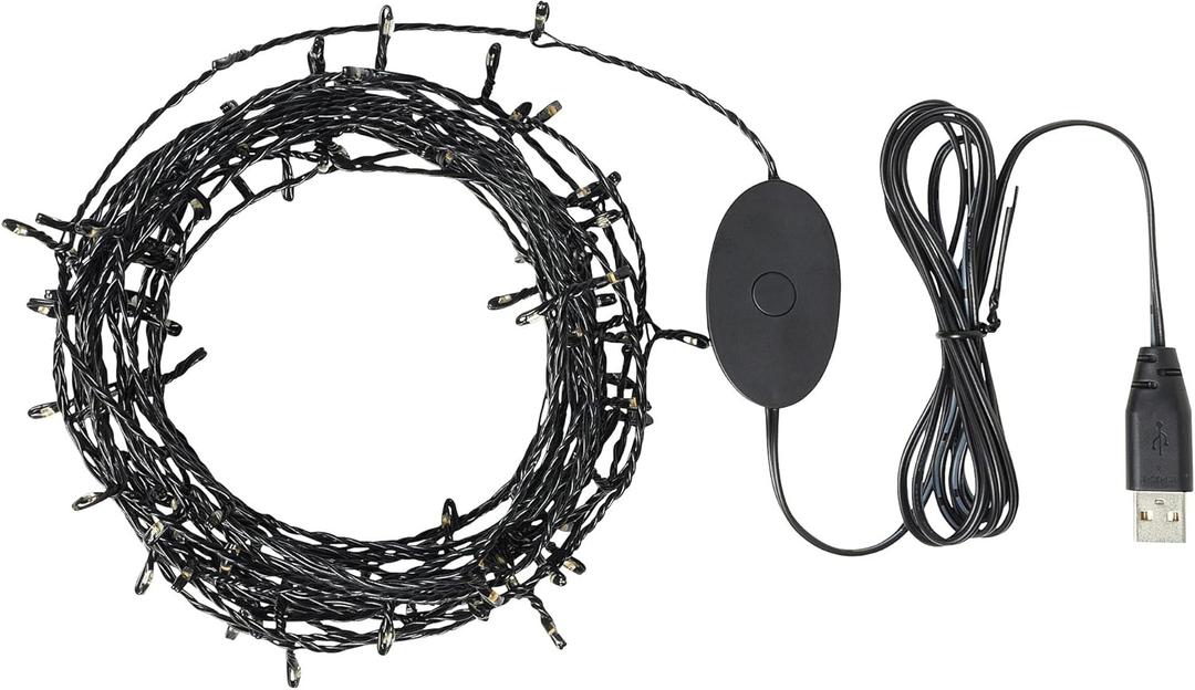 STRLA LED lighting chain with 100 lights, black