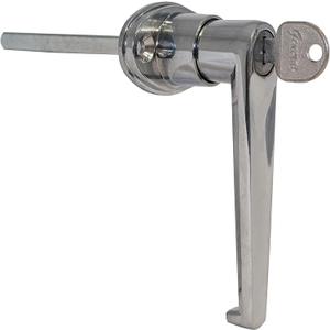 Buyers Products Company B2394L L-Type Locking Door Handle, Surface Mounted, 3-1/2 Inch Handle Length with CL001 Key, Lock for Trailer Doors, Metal Cabinets, Lockers, Outdoor Equipment Cabinets & More (5 x 5 x 5) Silver