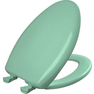 Bemis Classic Colors Slow Close Toilet Seat, Easy Clean Hinges and Durable Plastic Seat, Made in USA, Elongated, Ming Green