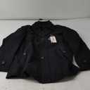 INVACHI Men's Wool Blend Coat Warm Winter Trench Coat with Detachable Soft Scarf Single Breasted Pea Coat L 02 Black